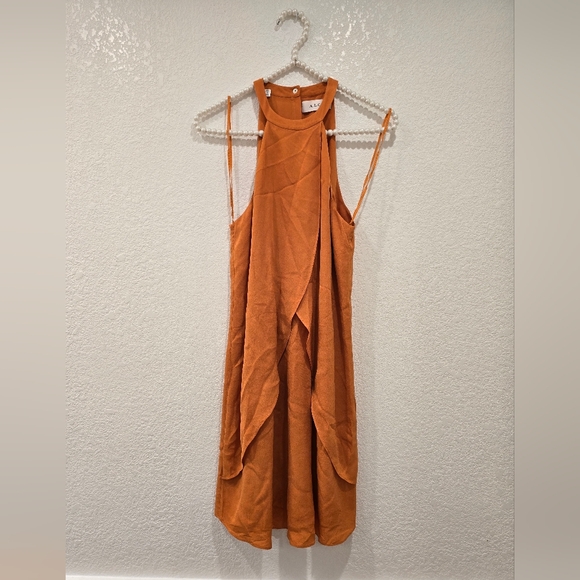 A.L.C Shane Wrap Effect Silk-Crepe Mini Dress Size 2 - Picture 2 of 6